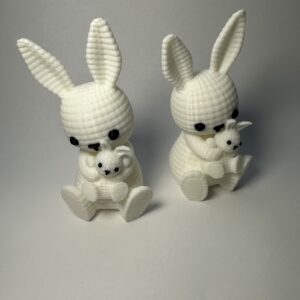 Húsvéti mama és baby nyuszi kötött mintázatú.